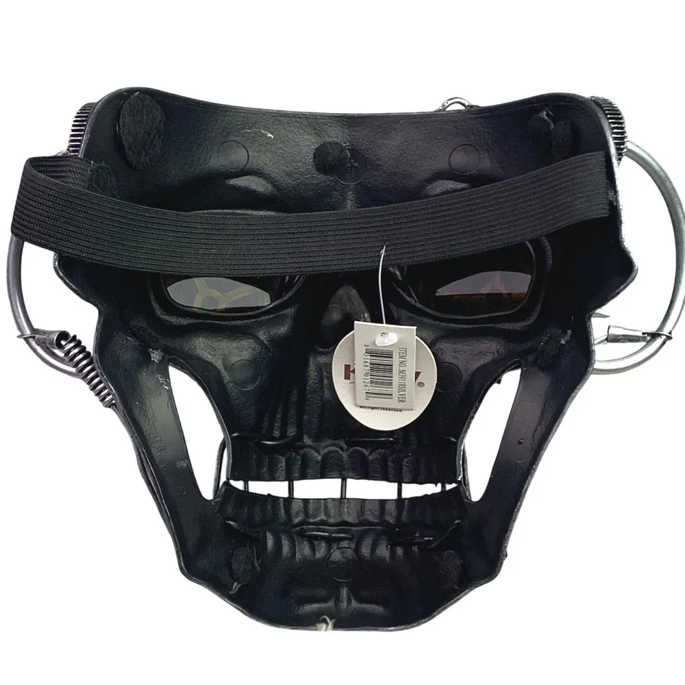 KBW Steampunk Skull Mask Goggles Spikes Silver Halloween Costume Prop Cosplay